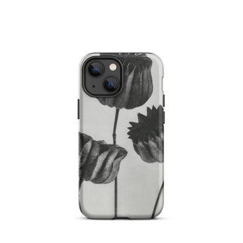 Abutilon (lime Mallow) Pod - Karl Blossfeldt Phone Case Iphone 13 Mini / Matte Black White Floral Phone Case Karl Blossfeldt, Blossfeldt’s