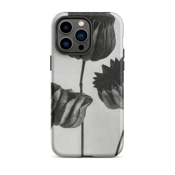 Abutilon (lime Mallow) Pod - Karl Blossfeldt Phone Case Iphone 14 Pro Max / Matte Black White Floral Phone Case Karl Blossfeldt,