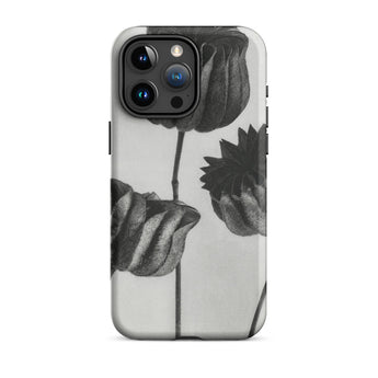 Abutilon (lime Mallow) Pod - Karl Blossfeldt Phone Case Iphone 15 Pro Max / Matte Black White Floral Phone Case Karl Blossfeldt,