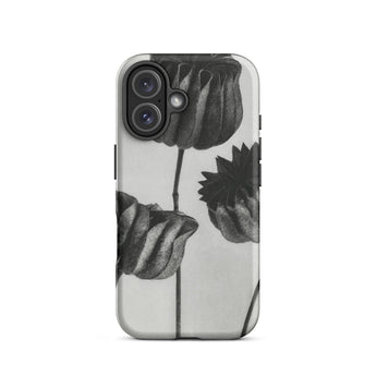 Abutilon (lime Mallow) Pod - Karl Blossfeldt Phone Case Iphone 16 / Matte Black White Floral Phone Case Karl Blossfeldt, Blossfeldt’s