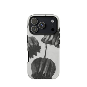 Abutilon (lime Mallow) Pod - Karl Blossfeldt Phone Case Iphone 17 Pro / Matte Black White Botanical Illustration Phone Case Detailed