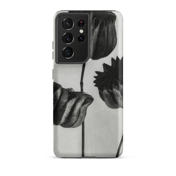Abutilon (lime Mallow) Pod - Karl Blossfeldt Phone Case Samsung Galaxy S21 Ultra / Matte Black White Floral Phone Case Minimalist Botanical