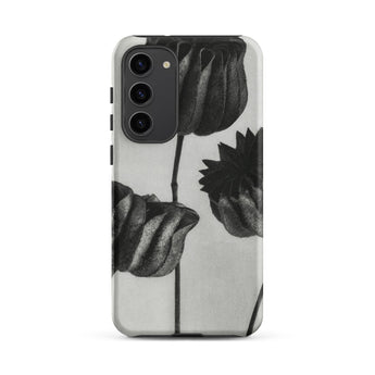 Abutilon (lime Mallow) Pod - Karl Blossfeldt Phone Case Samsung Galaxy S23 Plus / Matte Black White Floral Phone Case Minimalist Botanical