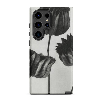Abutilon (lime Mallow) Pod - Karl Blossfeldt Phone Case Samsung Galaxy S24 Ultra / Matte Black White Floral Phone Case Minimalist Botanical