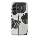 Abutilon (lime Mallow) Pod - Karl Blossfeldt Phone Case Samsung Galaxy S25 Ultra / Matte Black White Floral Phone Case Detailed Sketch