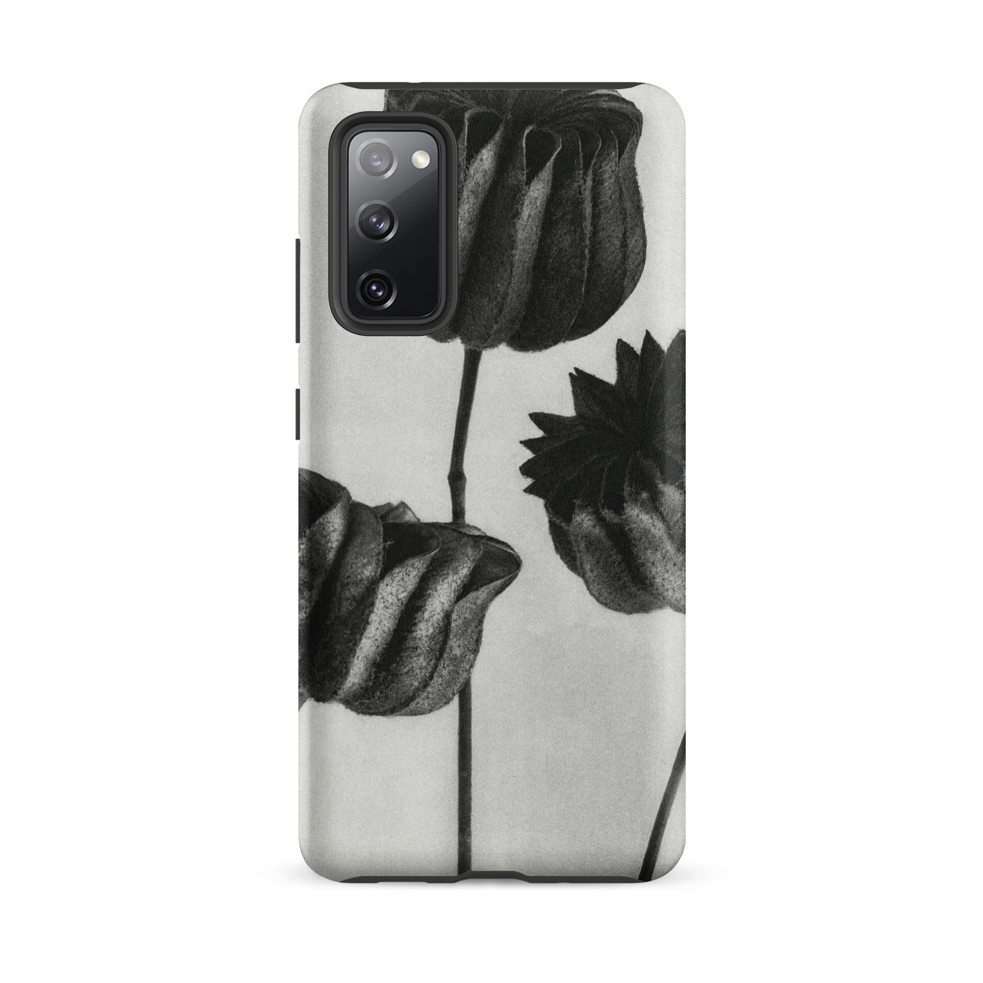 Abutilon (lime Mallow) Pod Karl Blossfeldt Samsung Case, Galaxy S20 Fe / Matte, Smartphone Case Black White Floral Design