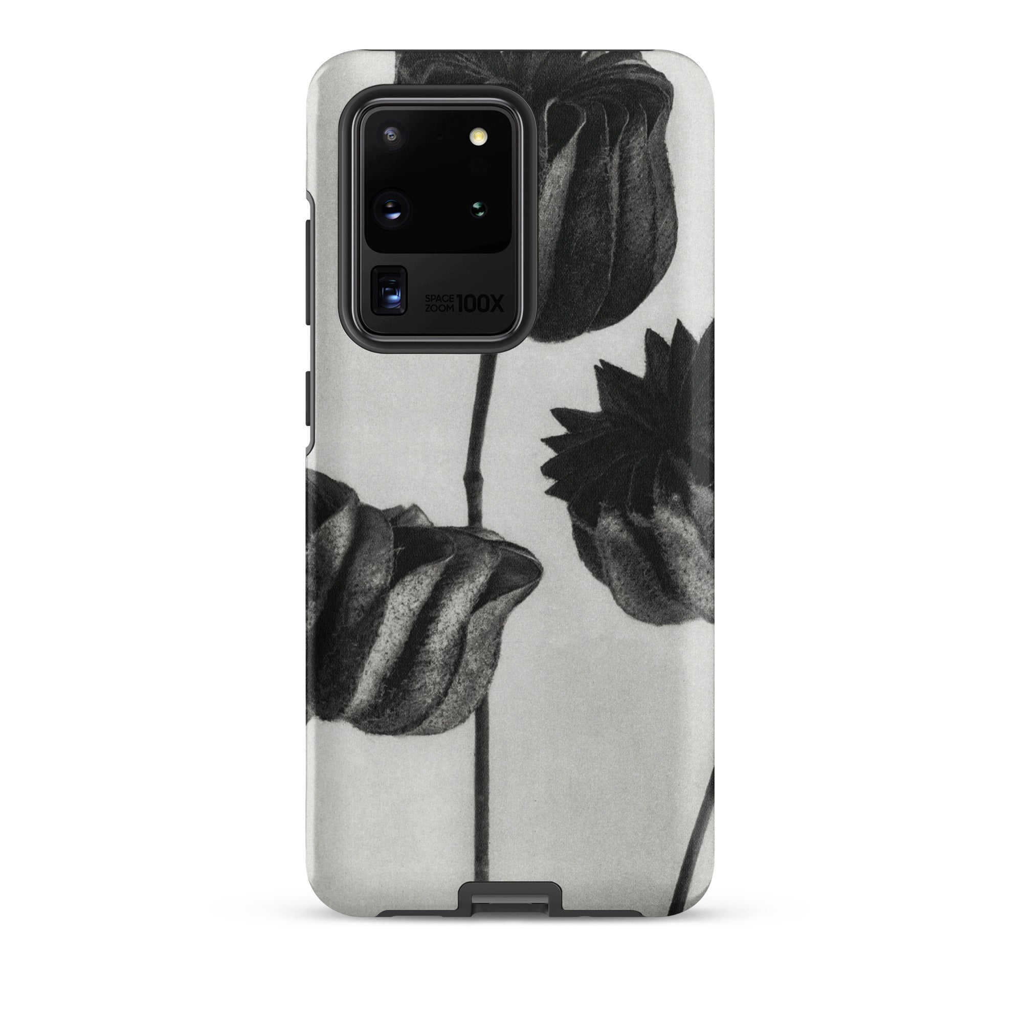 Abutilon (lime Mallow) Pod Karl Blossfeldt Samsung Case, Galaxy S20 Ultra / Matte, Smartphone Case Black White Floral Design