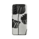 Abutilon (lime Mallow) Pod - Karl Blossfeldt Samsung Case, Galaxy S21 Fe / Matte, Phone Case Black White Floral Design