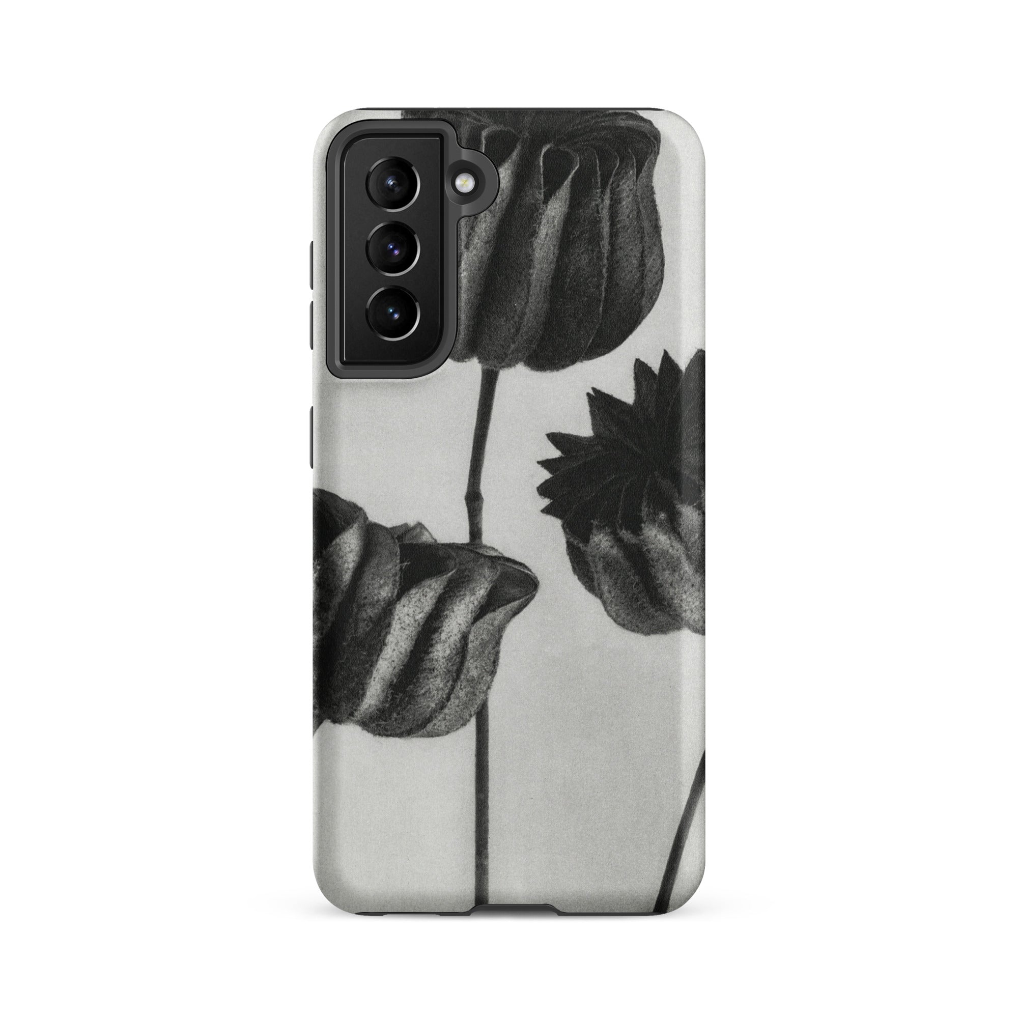 Abutilon (lime Mallow) Pod Karl Blossfeldt Samsung Case, Galaxy S21 Fe / Matte, Phone Case Black White Floral Design
