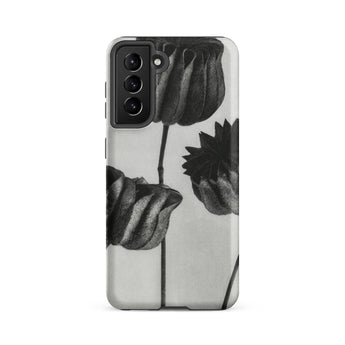 Abutilon (lime Mallow) Pod - Karl Blossfeldt Samsung Case, Galaxy S21 Fe / Matte, Phone Case Black White Floral Design