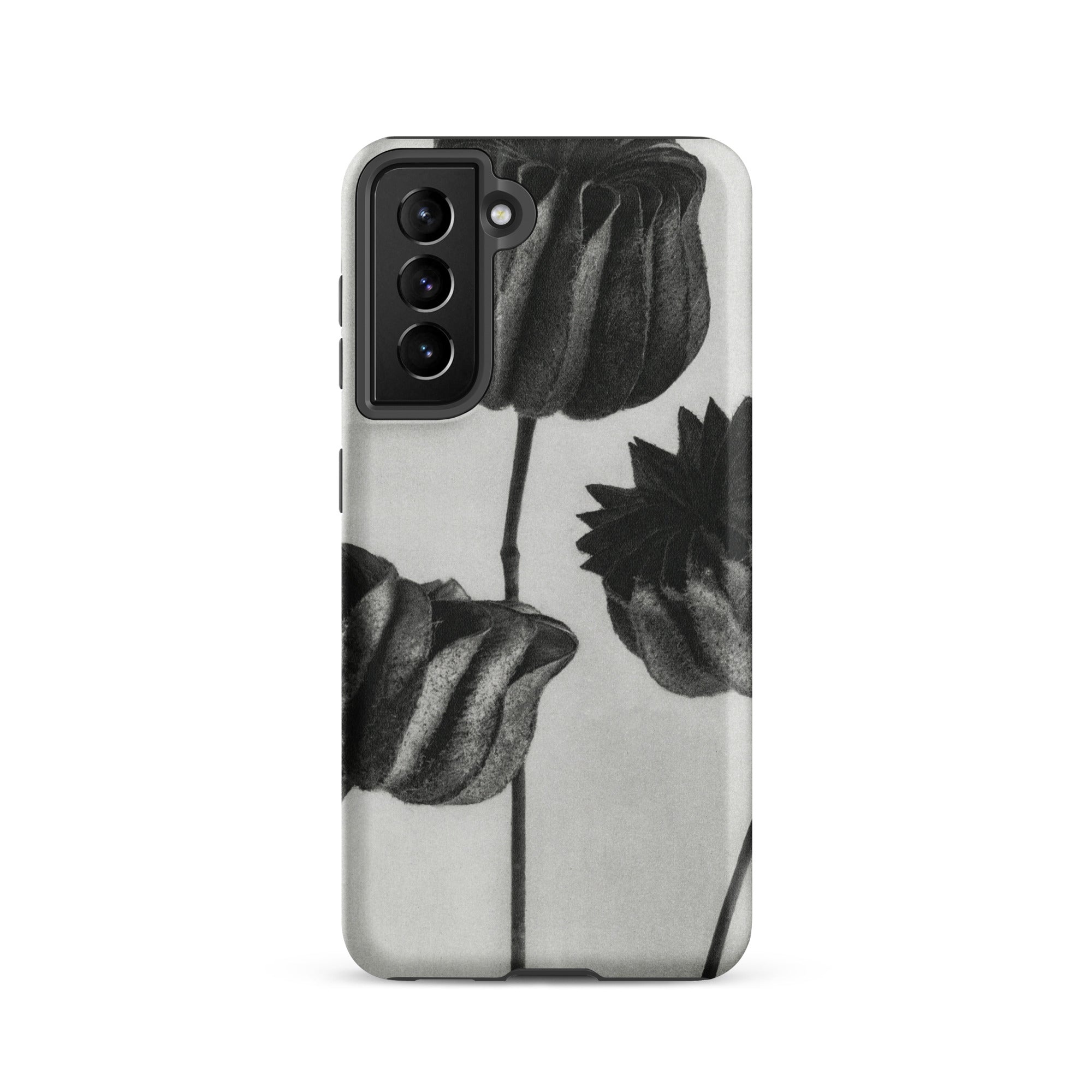 Abutilon (lime Mallow) Pod Karl Blossfeldt Samsung Case, Galaxy S21 / Matte, Smartphone Case Black White Floral Design