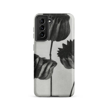 Abutilon (lime Mallow) Pod - Karl Blossfeldt Samsung Case, Galaxy S21 / Matte, Smartphone Case Black White Floral Design