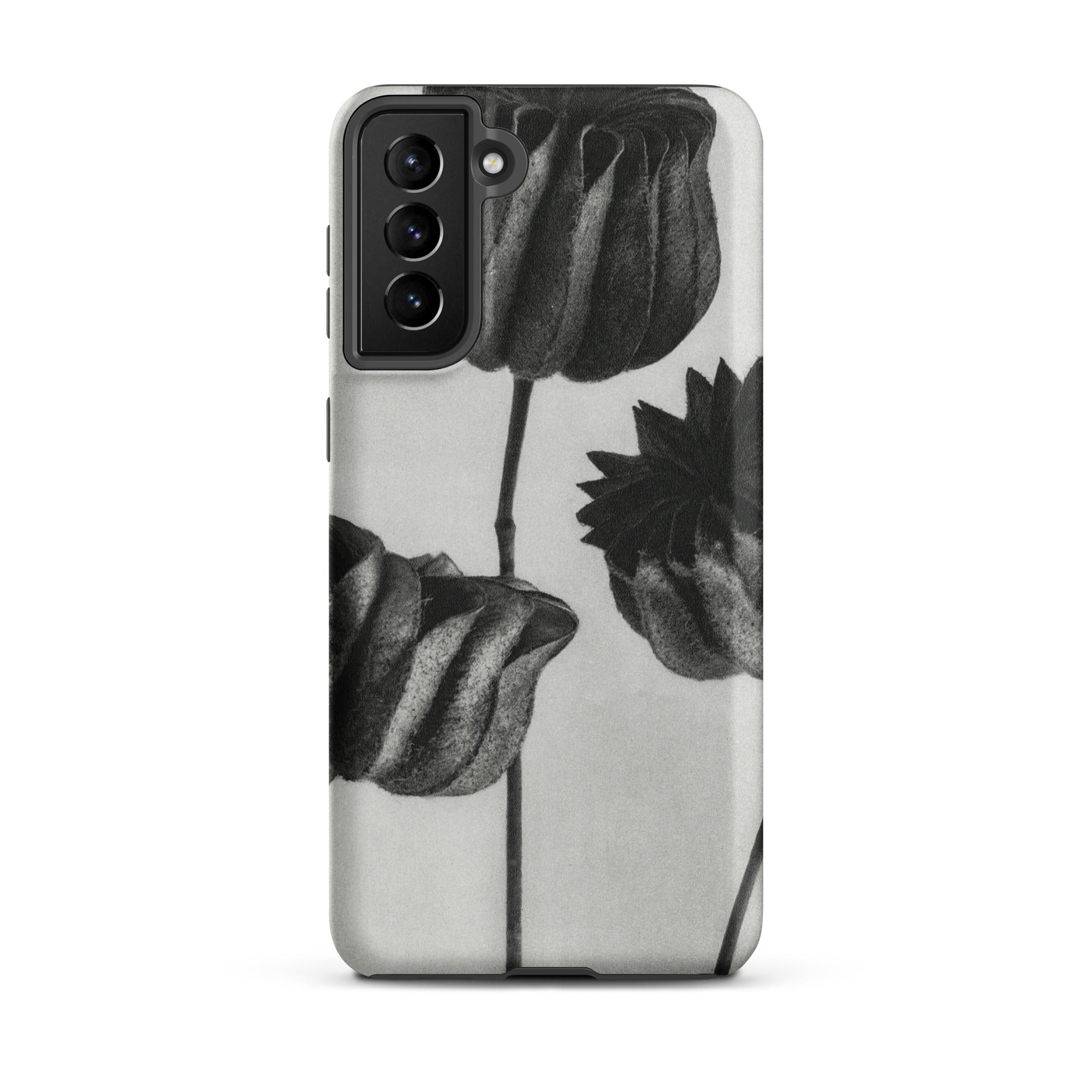 Abutilon (lime Mallow) Pod Karl Blossfeldt Samsung Case, Galaxy S21 Plus / Matte, Black White Floral Patterned Smartphone Case