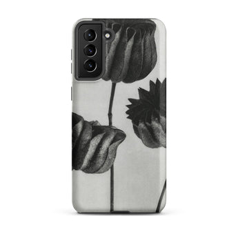 Abutilon (lime Mallow) Pod - Karl Blossfeldt Samsung Case, Galaxy S21 Plus / Matte, Black White Floral-patterned Smartphone Case