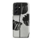 Abutilon (lime Mallow) Pod Karl Blossfeldt Samsung Case, Galaxy S21 Ultra / Matte, Smartphone Case Black White Floral Design