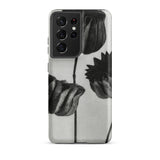 Abutilon (lime Mallow) Pod - Karl Blossfeldt Samsung Case, Galaxy S21 Ultra / Matte, Smartphone Case Black White Floral Design