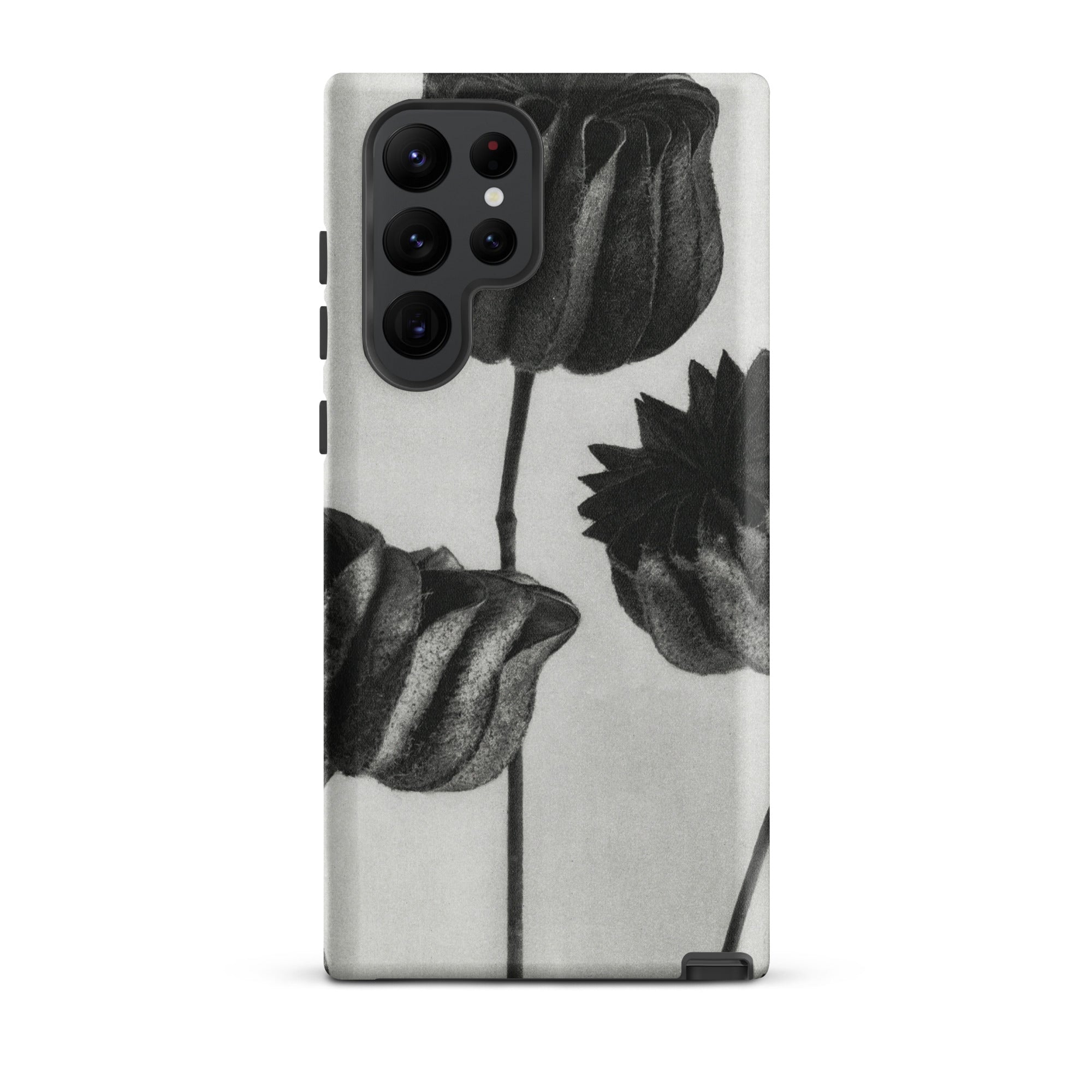 Abutilon (lime Mallow) Pod Karl Blossfeldt Samsung Case, Galaxy S22 Ultra / Matte, Smartphone Case Black White Floral Design