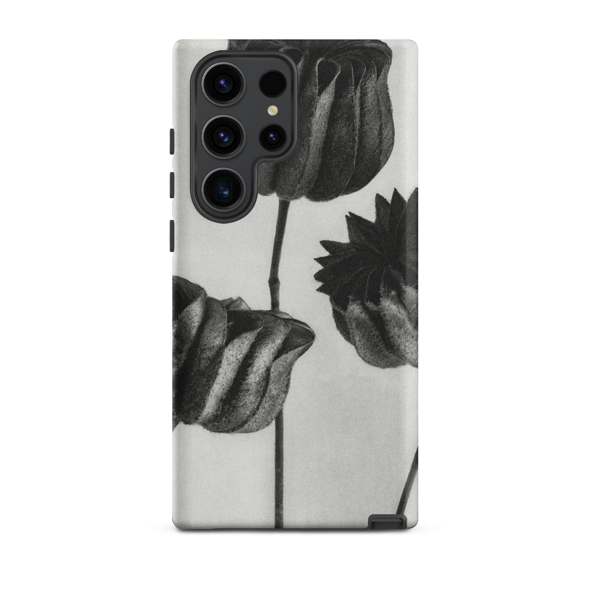Abutilon (lime Mallow) Pod Karl Blossfeldt Samsung Case, Galaxy S23 Ultra / Matte, Smartphone Case Black White Botanical Print