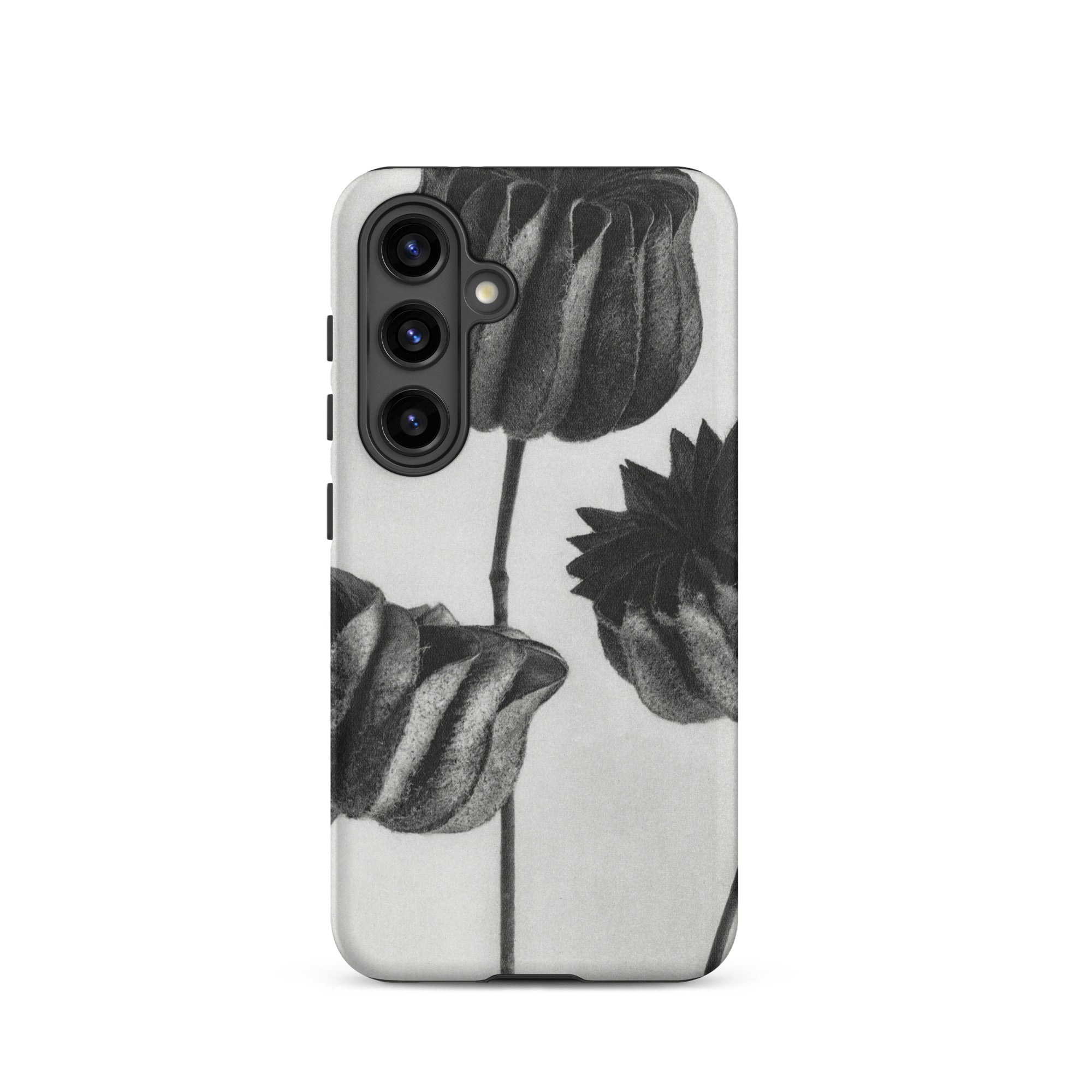 Abutilon (lime Mallow) Pod Karl Blossfeldt Samsung Case, Galaxy S24 / Matte, Smartphone Case Black White Floral Design