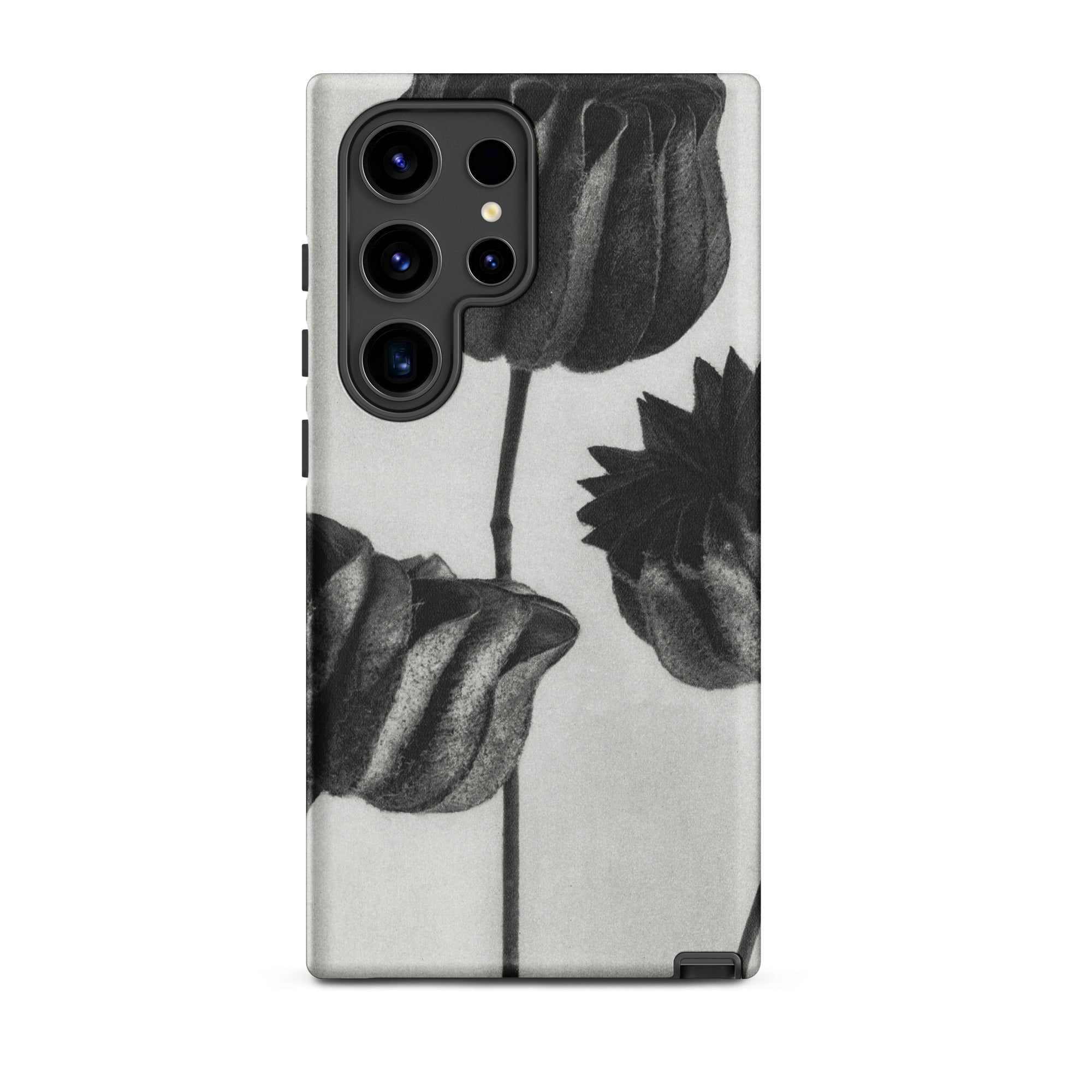 Abutilon (lime Mallow) Pod Karl Blossfeldt Samsung Case, Galaxy S24 Ultra / Matte, Smartphone Case Black White Floral Design