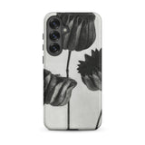 Abutilon (lime Mallow) Pod - Karl Blossfeldt Samsung Case, Galaxy S25 Plus / Matte, Smartphone Case Black White Floral Design