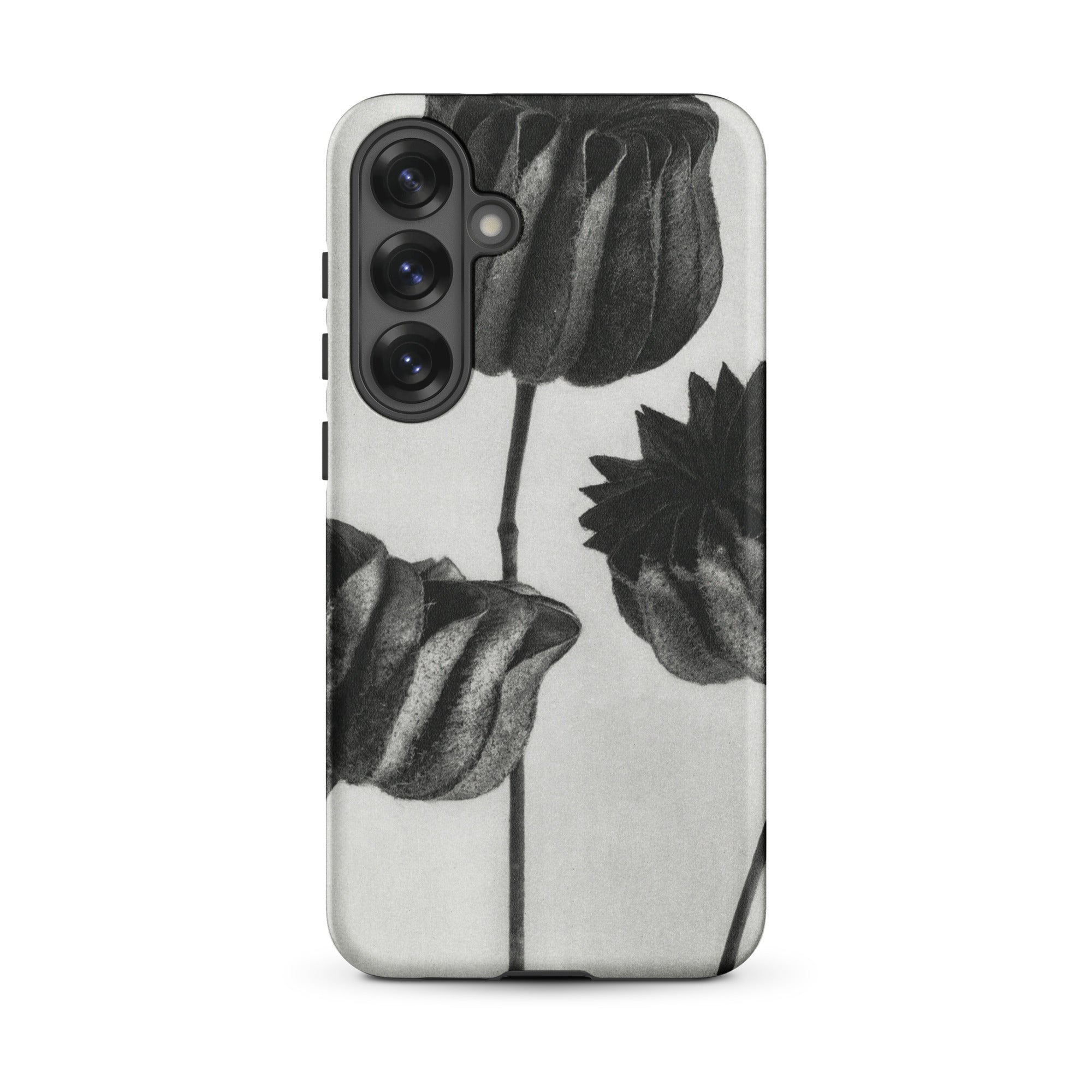 Abutilon (lime Mallow) Pod Karl Blossfeldt Samsung Case, Galaxy S25 Plus / Matte, Smartphone Case Black White Floral Design