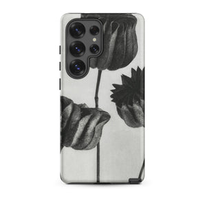 Abutilon (lime Mallow) Pod - Karl Blossfeldt Samsung Case, Galaxy S25 Ultra / Matte, Smartphone Case Black White Botanical Illustration