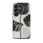 Abutilon (lime Mallow) Pod Karl Blossfeldt Samsung Case, Galaxy S25 Ultra / Matte, Smartphone Case Black White Botanical Illustration Three