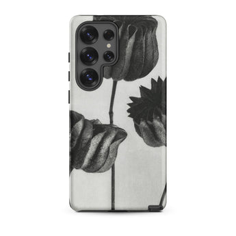 Abutilon (lime Mallow) Pod - Karl Blossfeldt Samsung Case, Galaxy S25 Ultra / Matte, Smartphone Case Black White Botanical Illustration