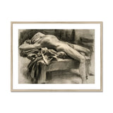 Reclining Male Nude - John Singer Sargent Art Print, Framed Charcoal Nude Man