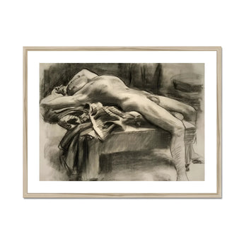 Reclining Male Nude - John Singer Sargent Art Print, Framed Charcoal Nude Man