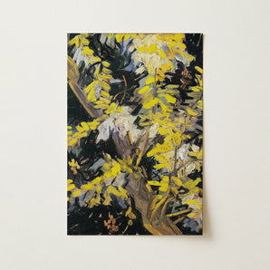 Acacia Branches - Vincent Van Gogh Art Print / Canvas, Vincent Van Gogh Art Print, Light Fractures, Petals Shaped