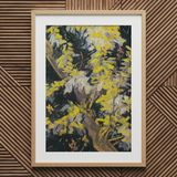 Acacia Branches - Vincent Van Gogh Art Print / Canvas, Vincent Van Gogh Art Print, Light Fractures, Petals Shaped