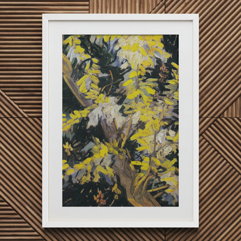 Acacia Branches - Vincent Van Gogh Art Print / Canvas, Vincent Van Gogh Art Print, Light Fractures, Petals Shaped