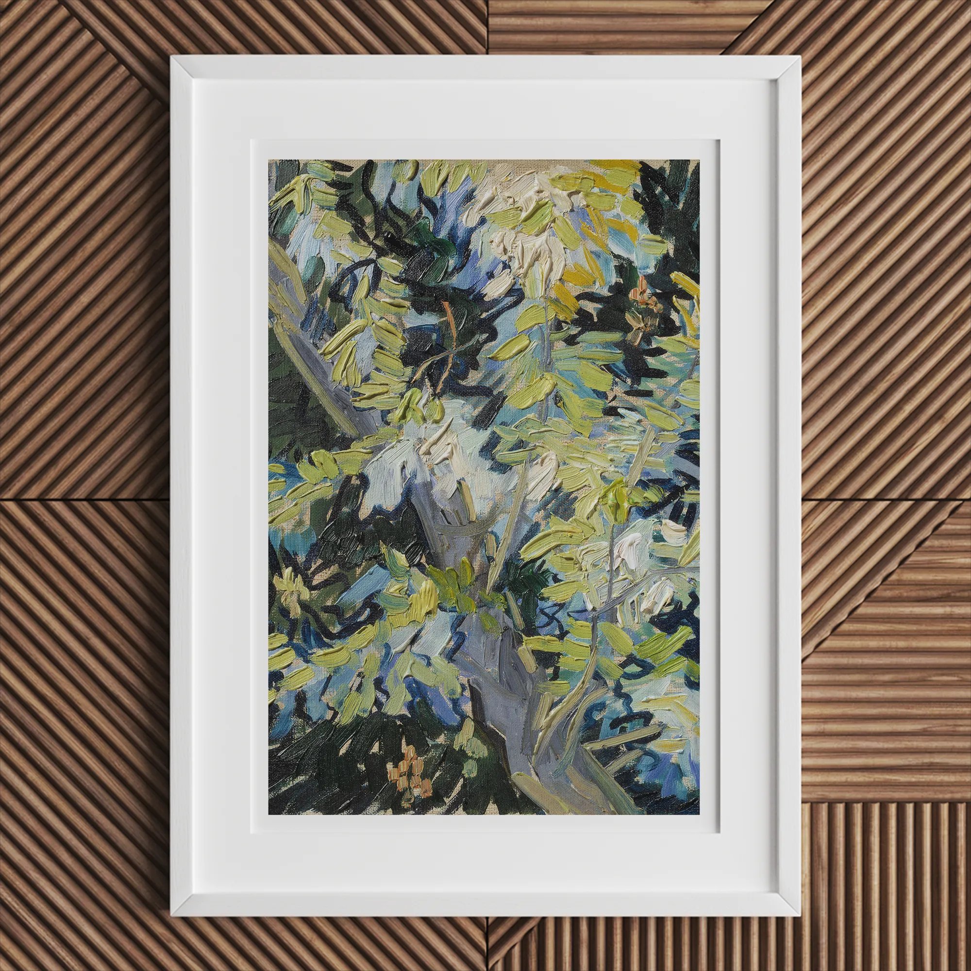 Acacia Branches - Vincent Van Gogh Art Print, Framed Impressionist Tree Painting