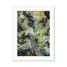 Acacia Branches - Vincent Van Gogh Art Print, Impasto Tree Painting White Frame