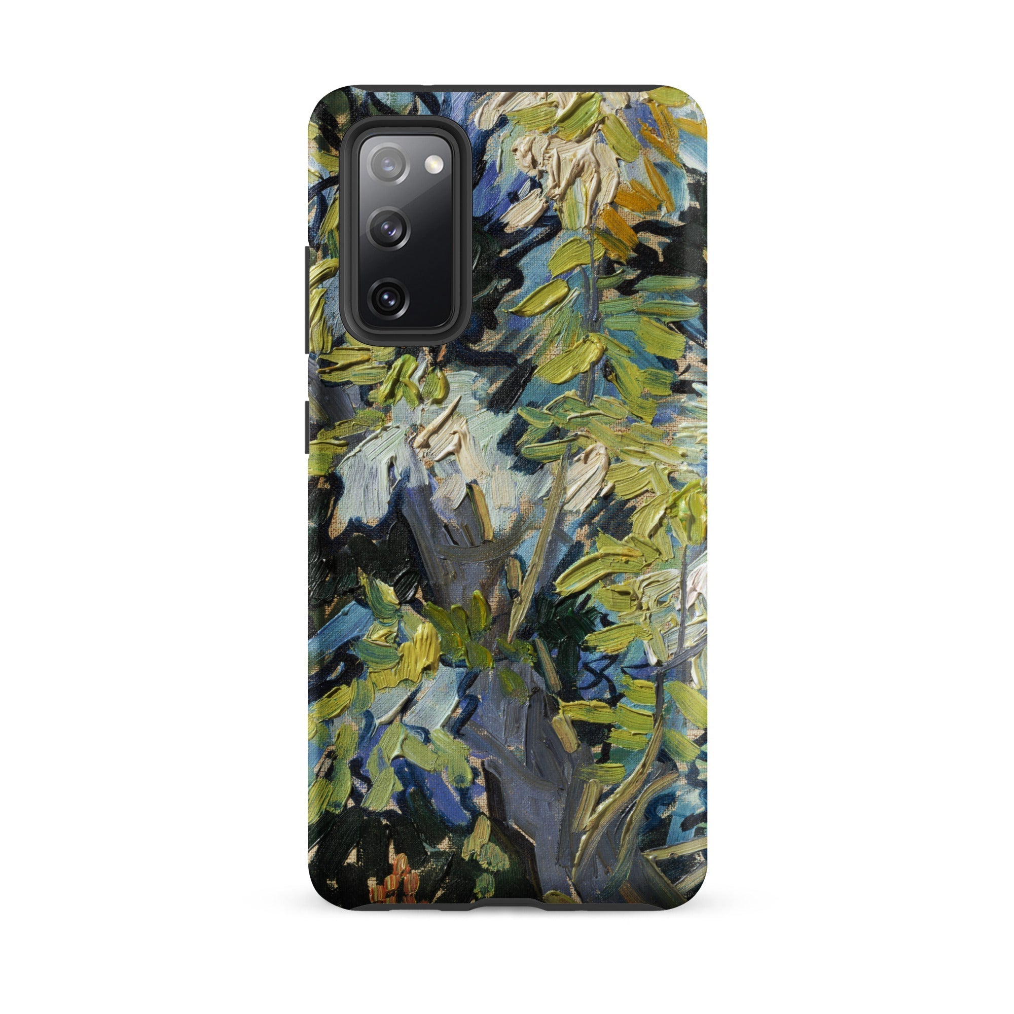 Acacia Branches Vincent Van Gogh Samsung Case, Galaxy S20 Fe / Matte, Smartphone Case Vibrant Brushstroke Style Painting Green Yellow Leaves