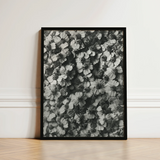Black-framed Black White Photographic Print Densely Packed Flowers Karl Blossfeldt, Achillea Millefolium, Monochromatic Tapestry