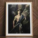 Achillean Beat Explorer art print, framed, classical portrait