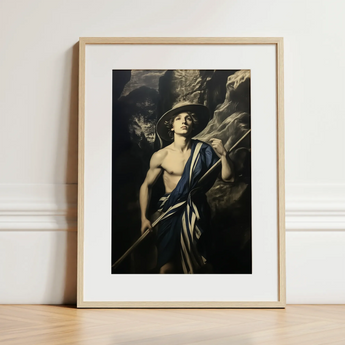 Achillean Beat - Gay Explorer Art Print / Canvas, 12x16’’ / 31x41cm / Natural Frame / Matboard, Posters Prints & Visual Artwork, Toby Leon