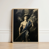 Framed Classical Painting Muscular Young Man Wide-brimmed Hat Gay Explorer Art, Queer Fantasies Collide, Achillean Beat