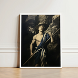 Framed Art Print Classical Painting Young Man Wide-brimmed Gay Explorer, Queer Fantasies Collide, Achillean Beat