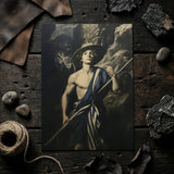 Achillean Beat - Gay Explorer Art Print / Canvas Rectangular Dark-toned Print Classical Painting Young Man Wide-brimmed Gay Explorer Art,
