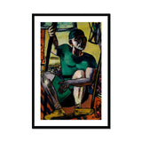 Acrobat on the Trapeze - Max Beckmann Art Print, Modernist Painting Figure Green Outfit Seated Pose