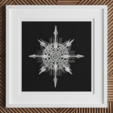Actiniae - Ernst Haeckel Ocean Life Art Print, 12x12’’ / 31x31cm / White Frame / 2’’ Matboard, White-framed Artwork Stylized Spiky