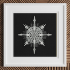 Actiniae - Ernst Haeckel Ocean Life Art Print, 12x12’’ / 31x31cm / White Frame, White-framed Artwork Stylized Spiky Star-like Design