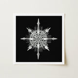 Actiniae - Ernst Haeckel Ocean Life Art Print / Canvas Silver Metallic Snowflake Intricate Symmetrical Design Haeckel’s, Hypnotic Marine