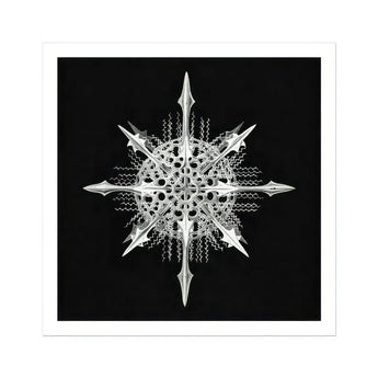 Actiniae - Ernst Haeckel Ocean Life Art Print / Canvas Intricate White Snowflake Eight Pointed Spikes Delicate Crystalline Ernst Haeckel’s