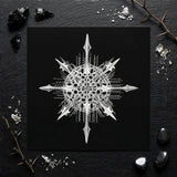 Actiniae - Ernst Haeckel Ocean Life Art Print / Canvas Silver Intricately Designed Snowflake-shaped Metal Piece Sharp Haeckel’s, Hypnotic