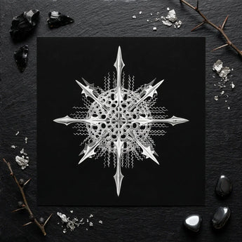 Actiniae - Ernst Haeckel Ocean Life Art Print / Canvas Silver Intricately Designed Snowflake-shaped Metal Piece Sharp Haeckel’s, Hypnotic
